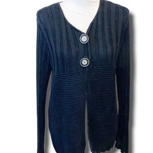 Anthropologie y2k mermaid Two button open front chunky cardigan duster sweater